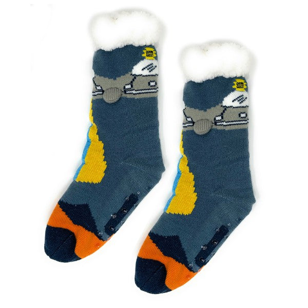 Kids Sherpa Slipper Sock -UFO Real