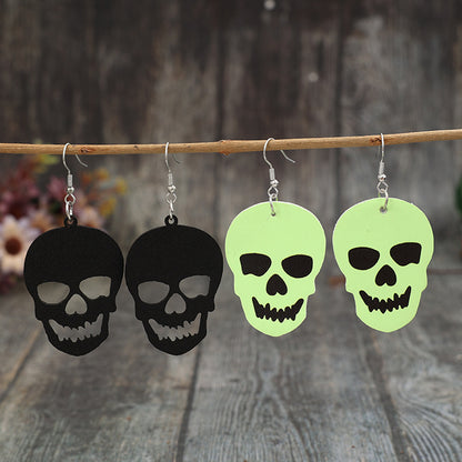 2 Piece PU Leather Skull Dangle Earrings