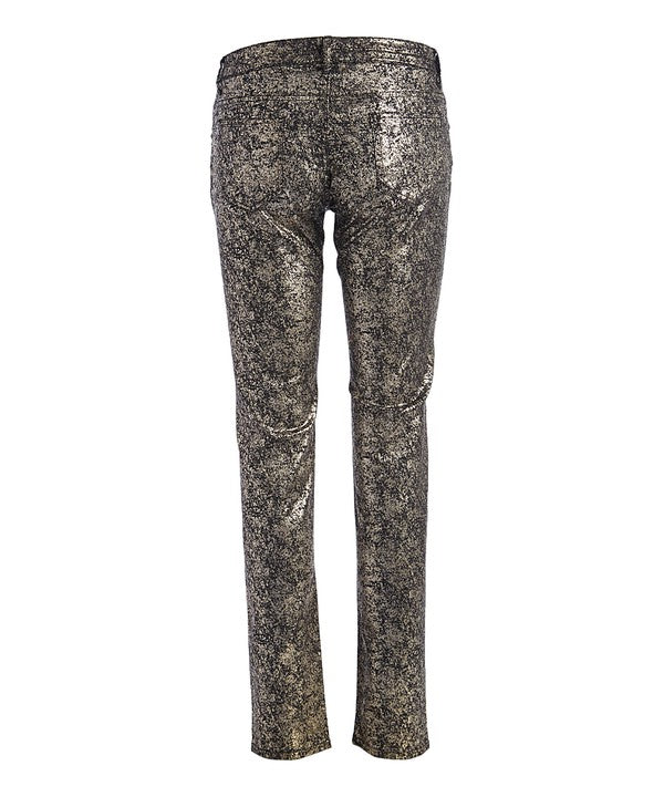 Low Rise Metallic Print Skinny jeans Pants