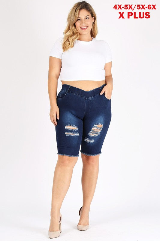 4X/5X-5X/6X Plus Size Jeggings Bermuda Pants