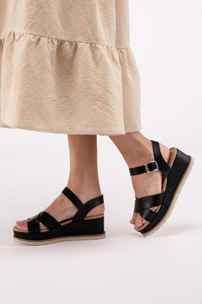 Sandalias de cuña con tiras cruzadas Clever-S