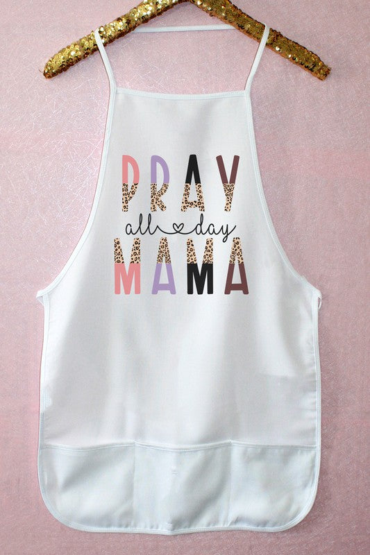 Pray All Day Mama Leopard Apron