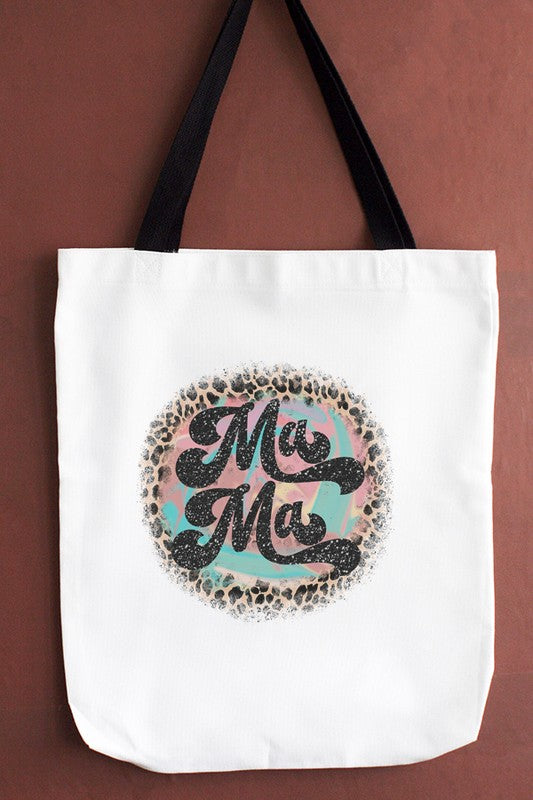 Colorful Mama Leopard Circle Tote Bag