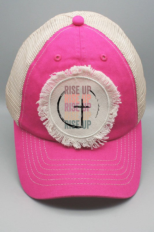 Rise Up Circle Cross Graphic Patch Hat