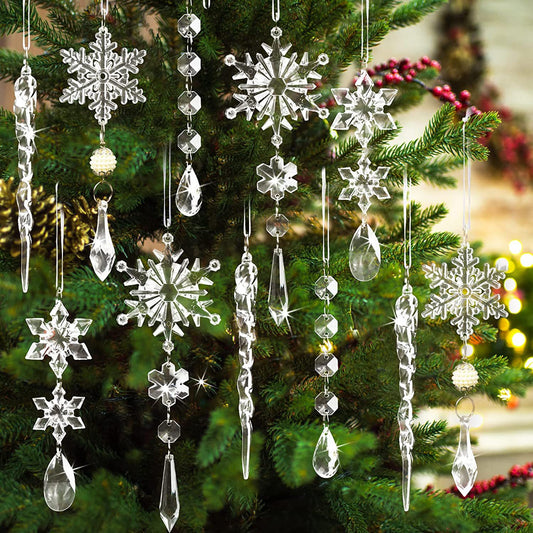 Acrylic Icicle Ornaments, Set of 10