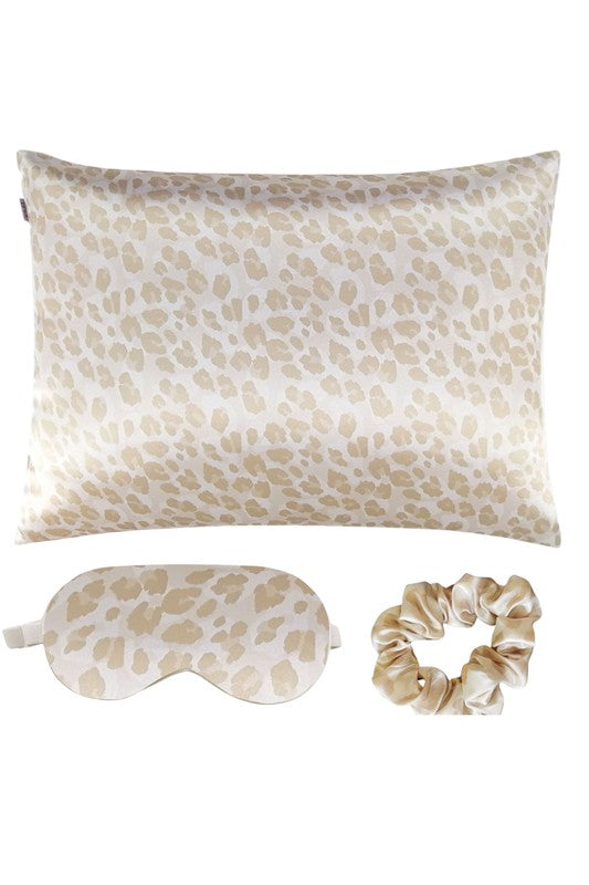 Satin Pillowcase Sleep Mask Scrunchie Gift Set