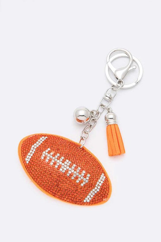 Orange Pillow Football Key Chain