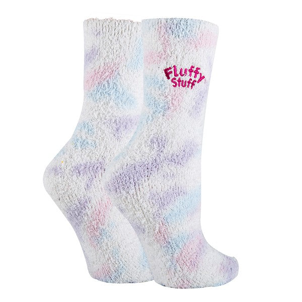 Womens Fuzzy Crew Socks - Fluffy Stuff