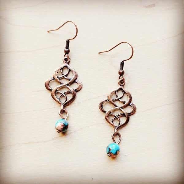 Multi-Colored Jade Scroll Drop Earrings