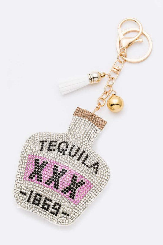 Tequila Bottle Stone Pillow Key Chain