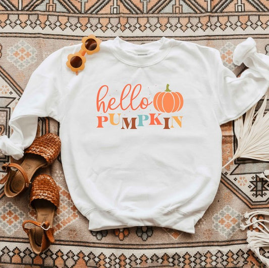 Cursive Hello Pumpkin Youth Sweatshirt