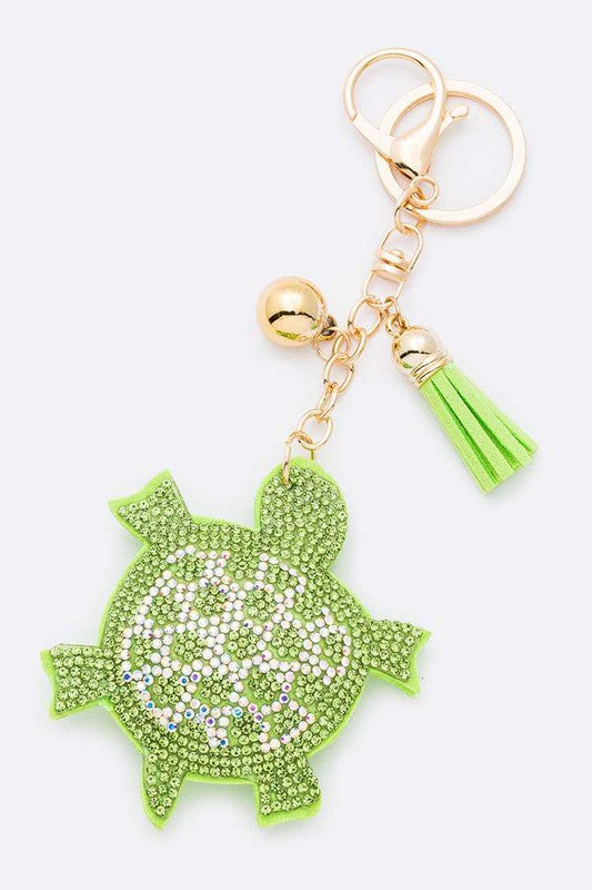 Green Turtle Crystal Iconic Key Chain