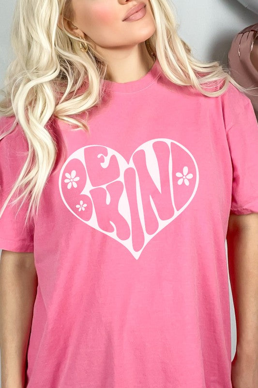 Be Kind Heart Comfort Colors Graphic Tee