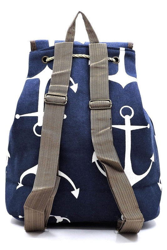 Flamingo Printed Canvas Backpack