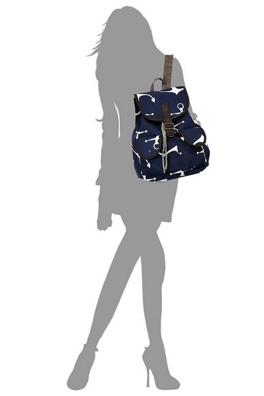 Flamingo Printed Canvas Backpack