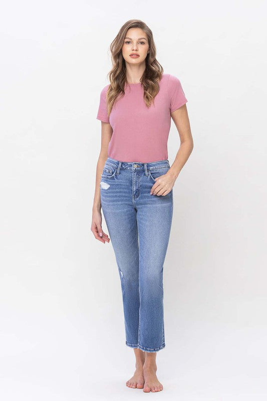 High Rise Slim Straight Jeans