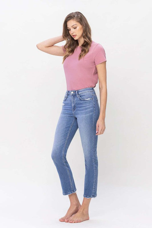 High Rise Slim Straight Jeans