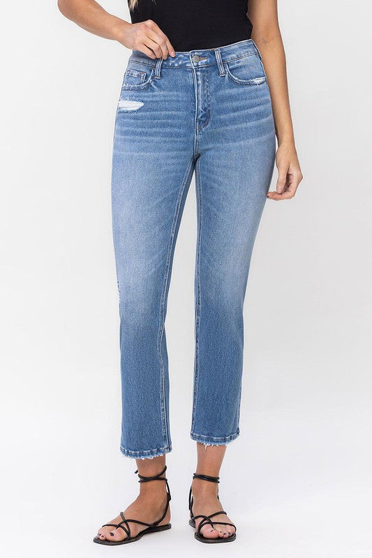 High Rise Slim Straight Jeans