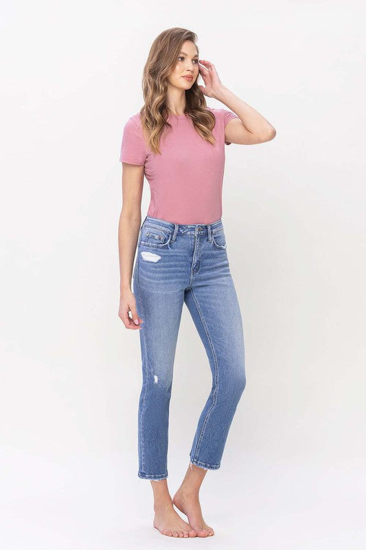 High Rise Slim Straight Jeans