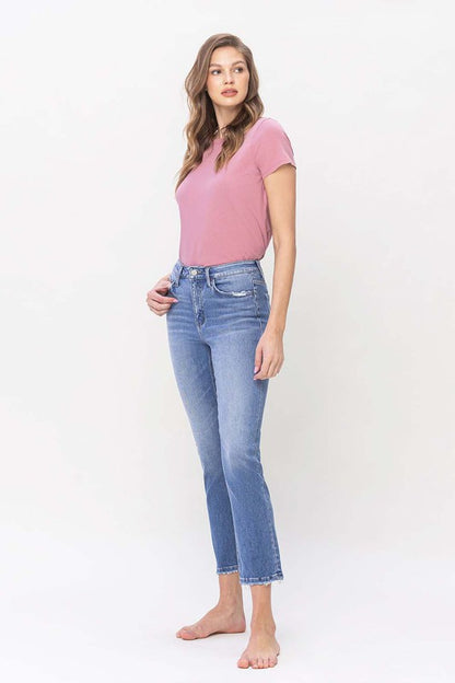 High Rise Slim Straight Jeans