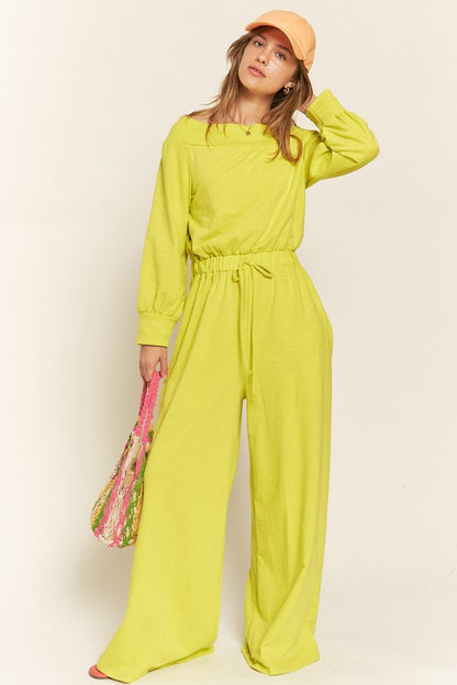 One Shoulder Terry Jumpsuit