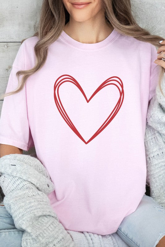 Heart Valentine's Day Comfort Colors Graphic Tee
