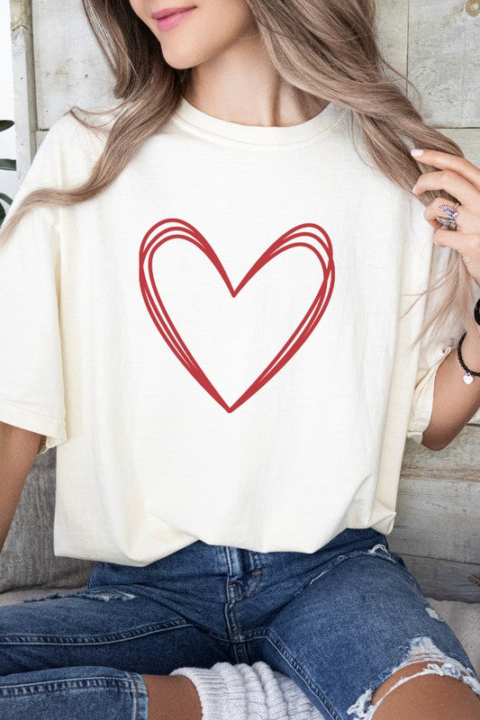Heart Valentine's Day Comfort Colors Graphic Tee