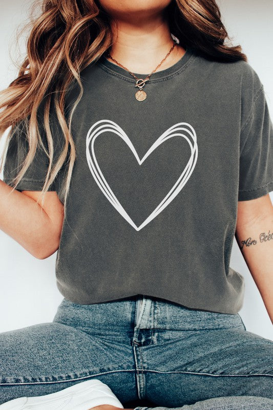 Heart Valentine's Day Comfort Colors Graphic Tee