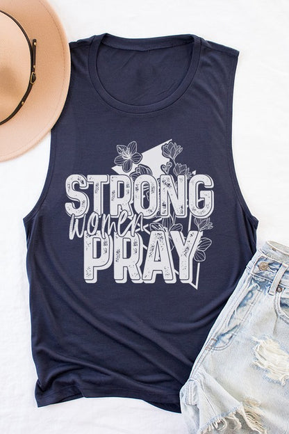 Strong Women Pray Muscle Tank Top