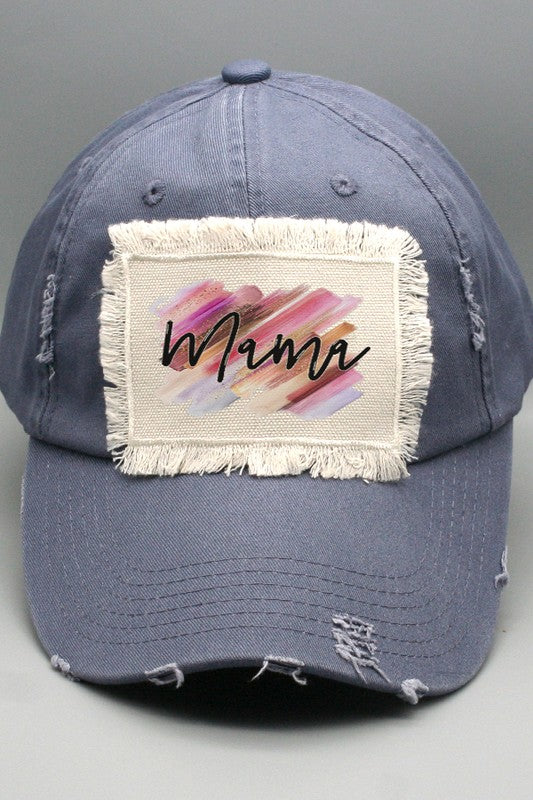 Mother's Day Mama Script Strokes Patch Hat