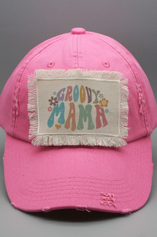 Mother's Day Groovy Mama Doodle Patch Hat