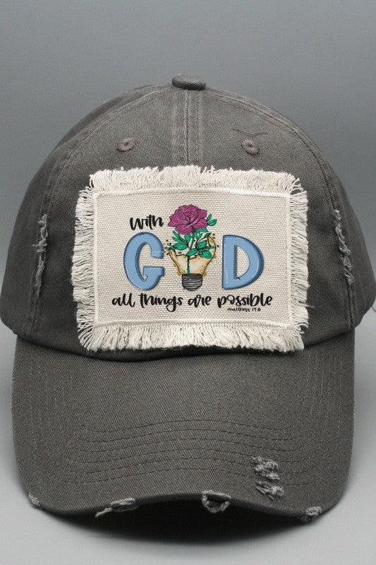 With God All Things are Possible Patch Hat