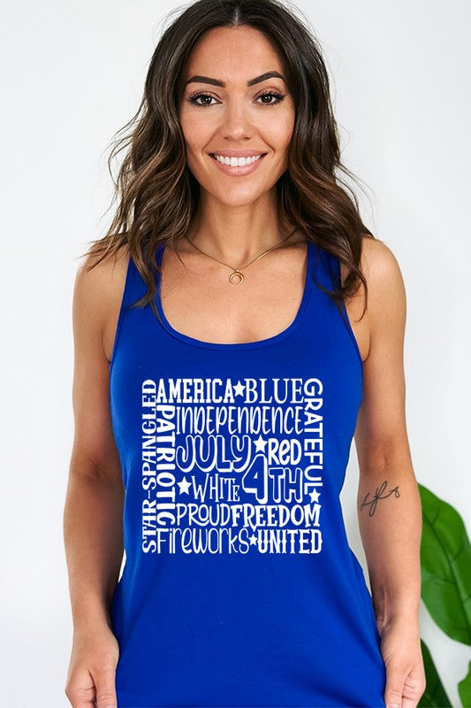 Patriotic America Independence Graphic Tank Top