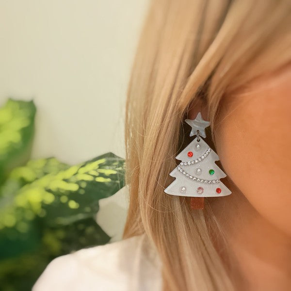 Winter Wonderland Christmas Tree Earrings