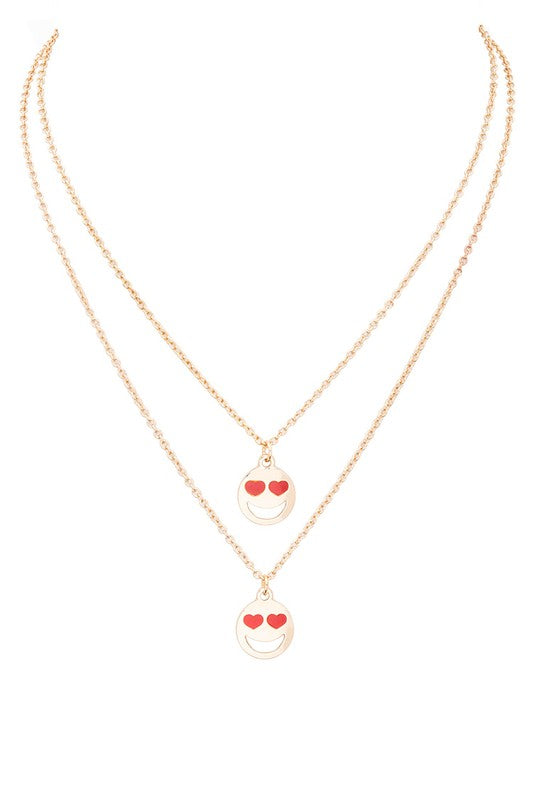 2 In 1 Heart Eye Pendant Necklace Set