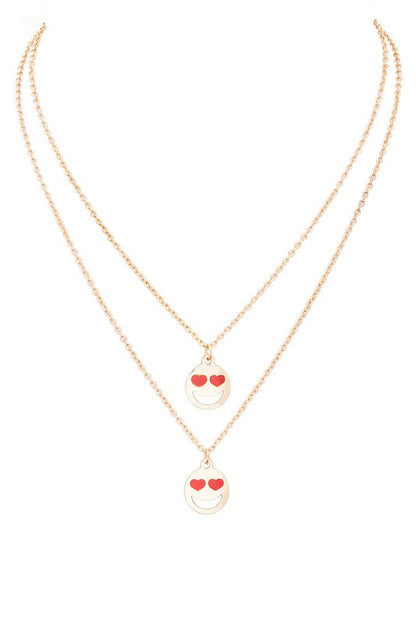 2 In 1 Heart Eye Pendant Necklace Set