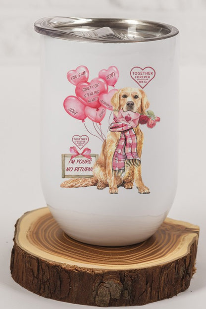 Valentine's Day Together Forever Dog Wine Cup