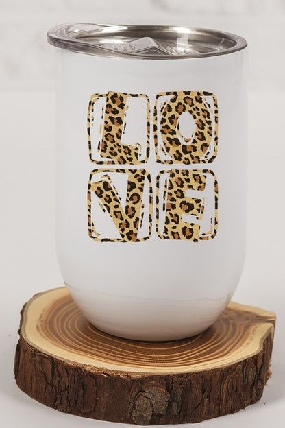 Valentine's Day Leopard Love Wine Cup Tumbler