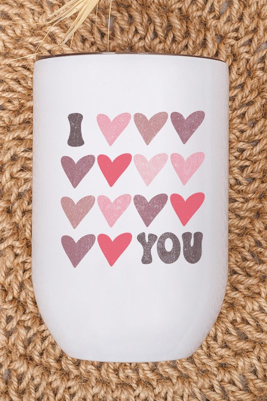 Valentine's Day I Heart You Block Wine Cup