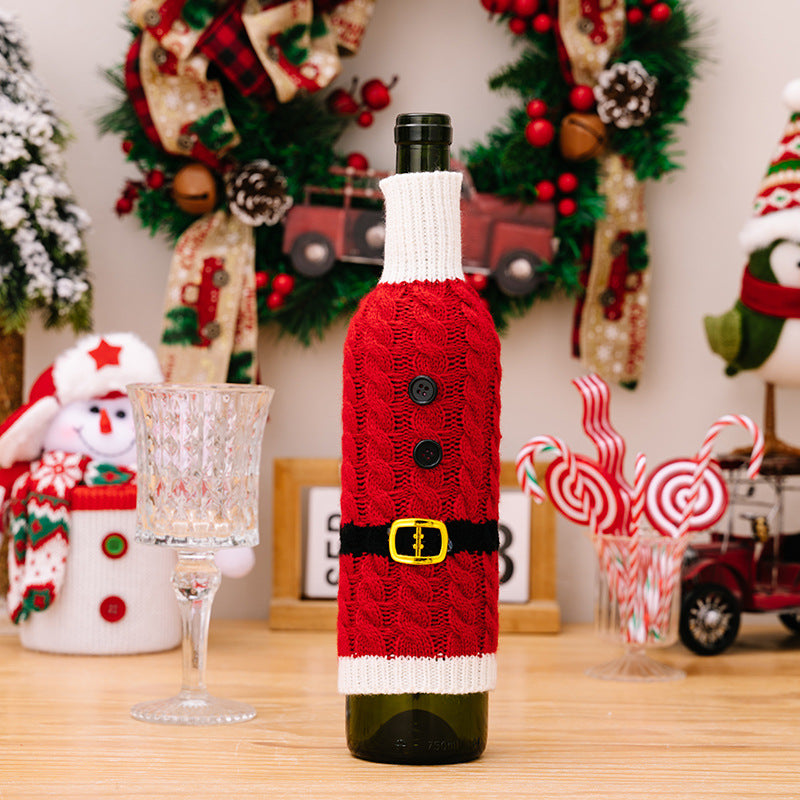 Cable-Knit Wine Bottle Covers, Set of 2