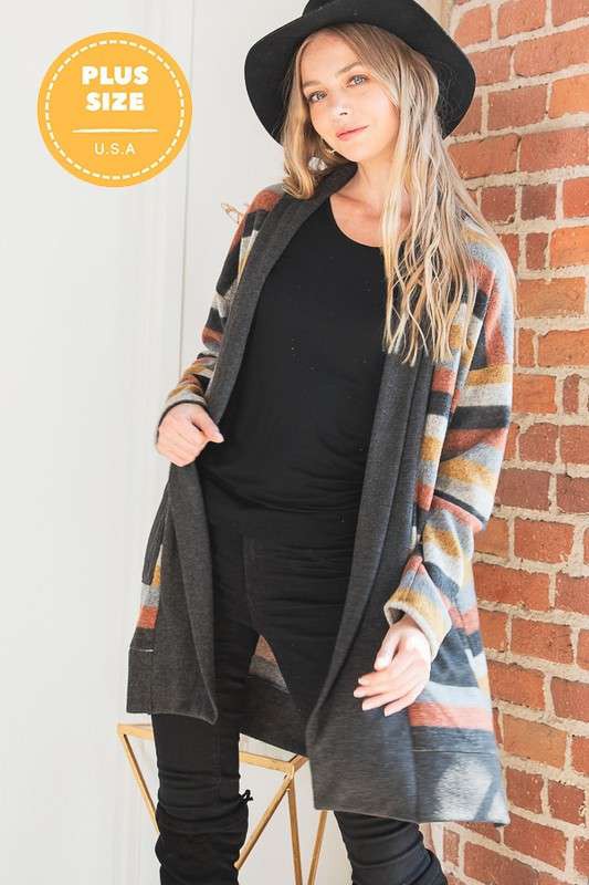 MULTI COLOR STRIPE CARDIGAN