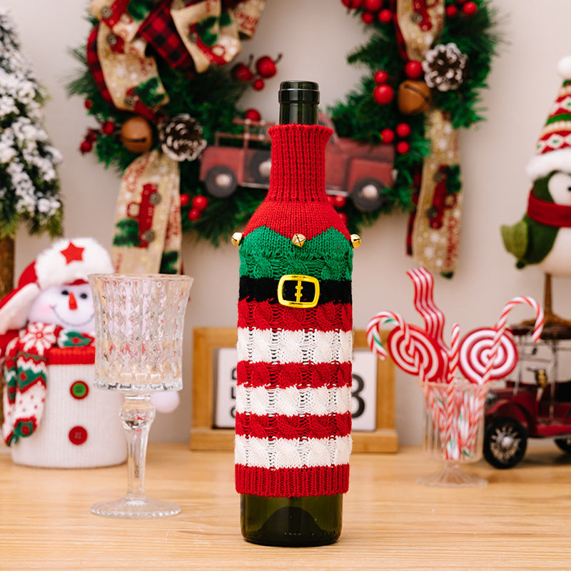 Cable-Knit Wine Bottle Covers, Set of 2