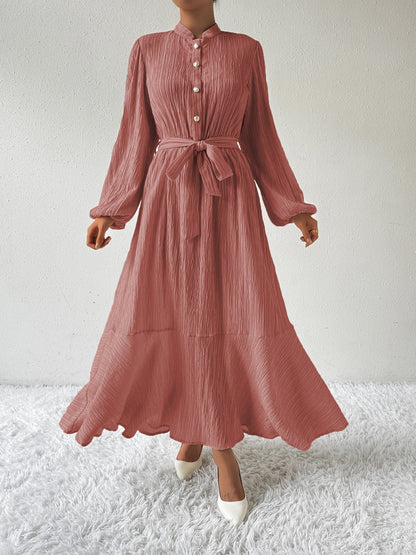 Honey Tie Waist Long Sleeve Dress