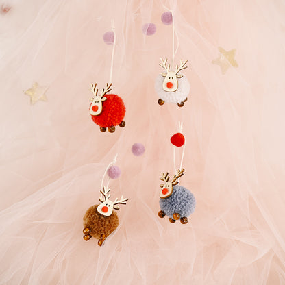 Reindeer Hanging Ornaments, Set of 4