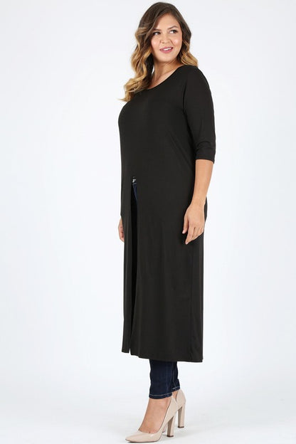 Plus Size Slit front  Maxi Top