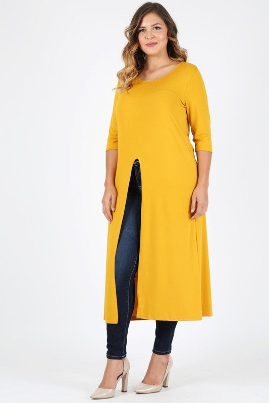 Plus Size Slit front  Maxi Top