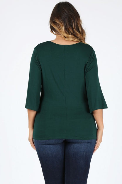 Plus size cowl neck basic top