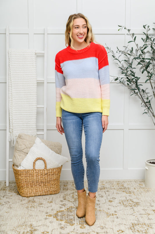 Bright Striped Knit Sweater