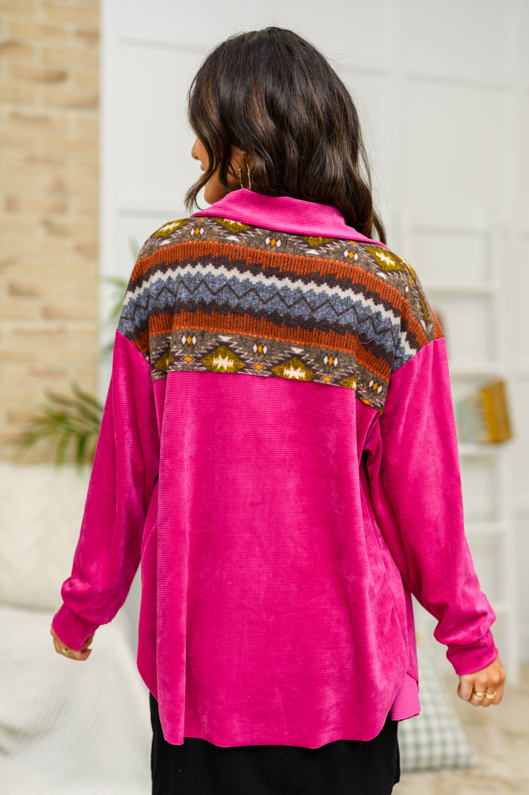 Cozy Cabin Days Sweater in Magenta