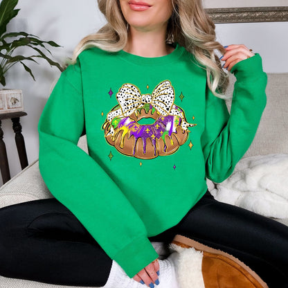 King Cake Bow Graphic Sweatshirt